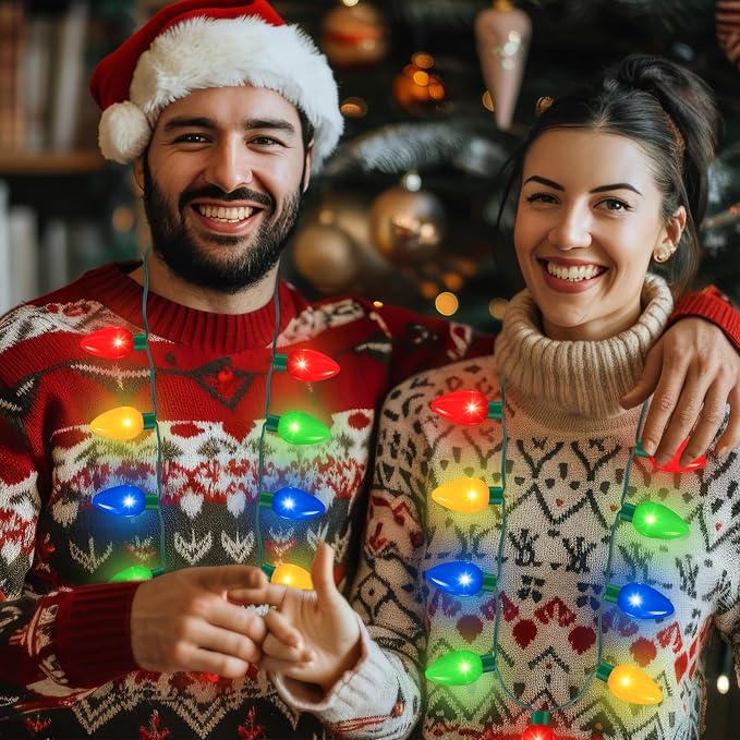 QZYL 16 Pcs Christmas Light Up Necklace, Colorful Christmas Necklaces Bulk - Image 6