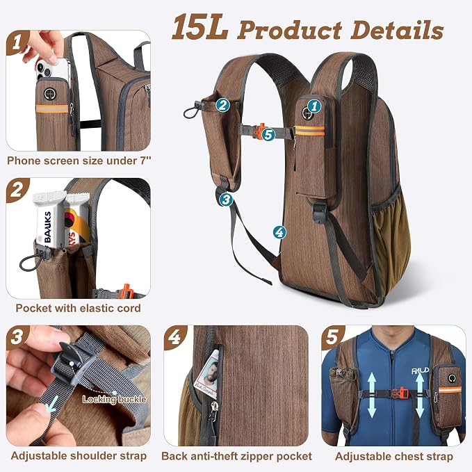 BECOJADDE 15L Small Hiking Backpack - Image 2