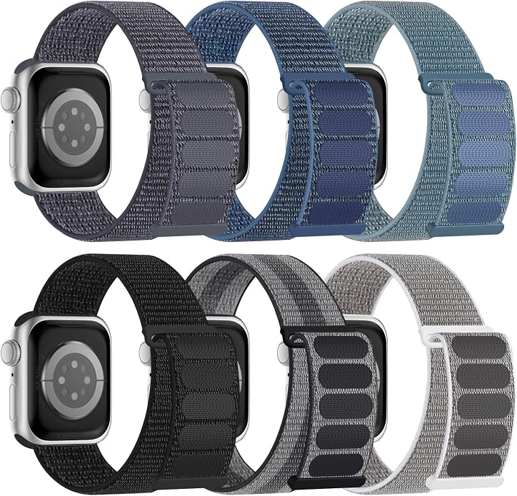 6 Pack Sport Nylon Loop Band Compatible by Honeystraper