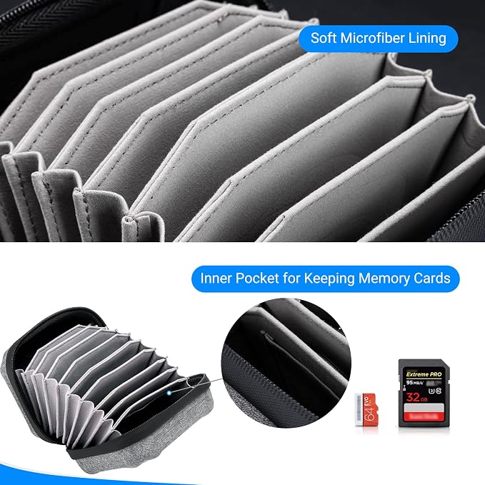 JJC Hard Shell Camera Lens Filter Case Up to 67mm, Water Resistant & Dustproof - Image 5