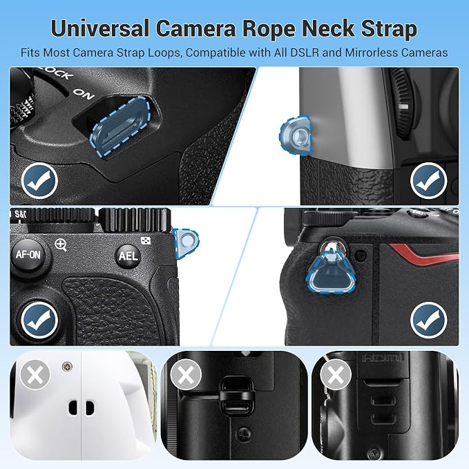 JJC 115cm Braided Rope Camera Strap, Soft Neck Shoulder Strap - Image 2
