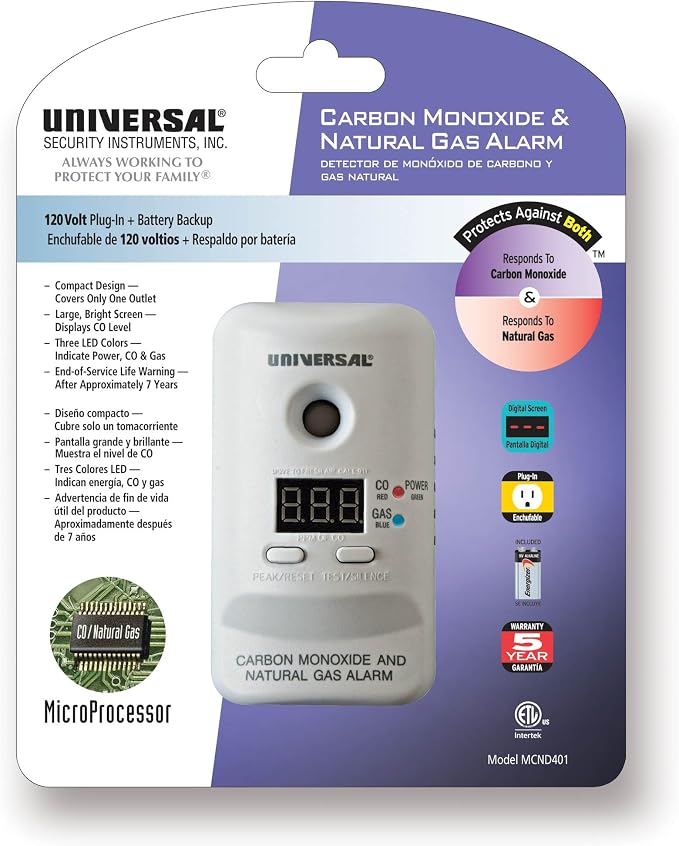 Universal Security Instruments MCND401 M Series Plug-In Carbon Monoxide and - Image 3