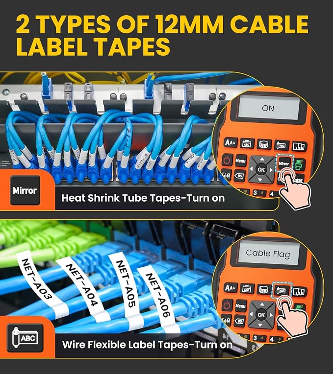 E1000 Heat Shrink Label Maker, Wire Label Maker Waterproof-Labels, Labeler - Image 3