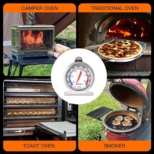 Stainless Steel Oven Thermometer 50-300°C/100-600°F, Analog Instant Read - Image 6