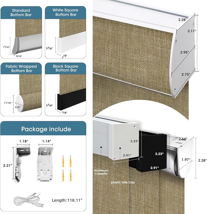 SmartWings Motorized 100% Blackout Shades Blinds, Custom Size, Cordless Window - Image 6