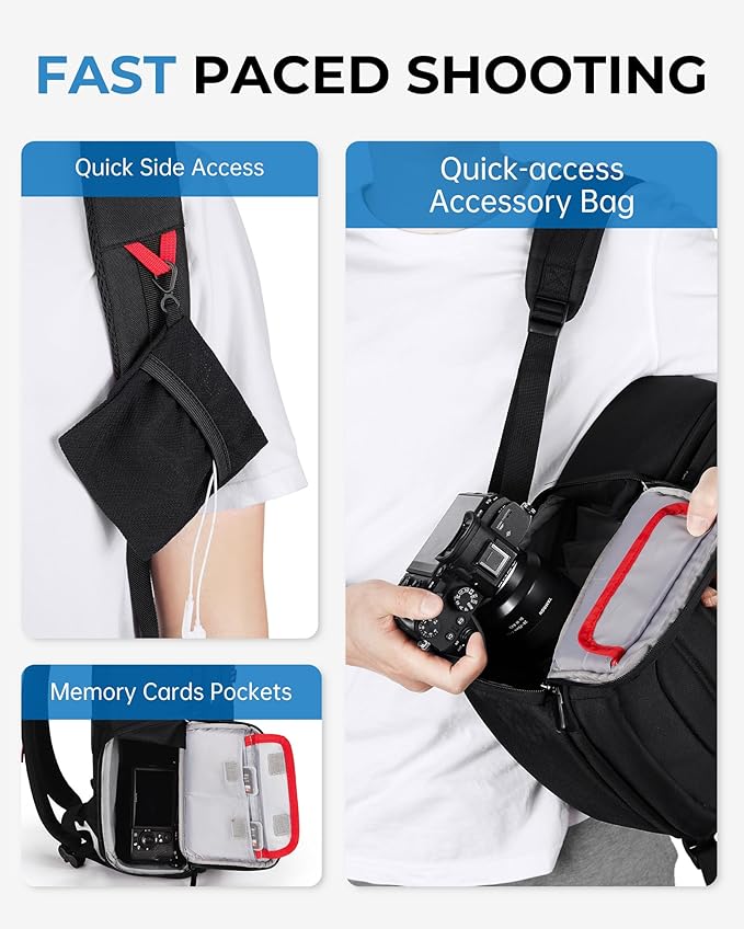 BAGSMART Camera Bag for DSLR, Waterproof Camera Backpacks for Photographers - Image 3