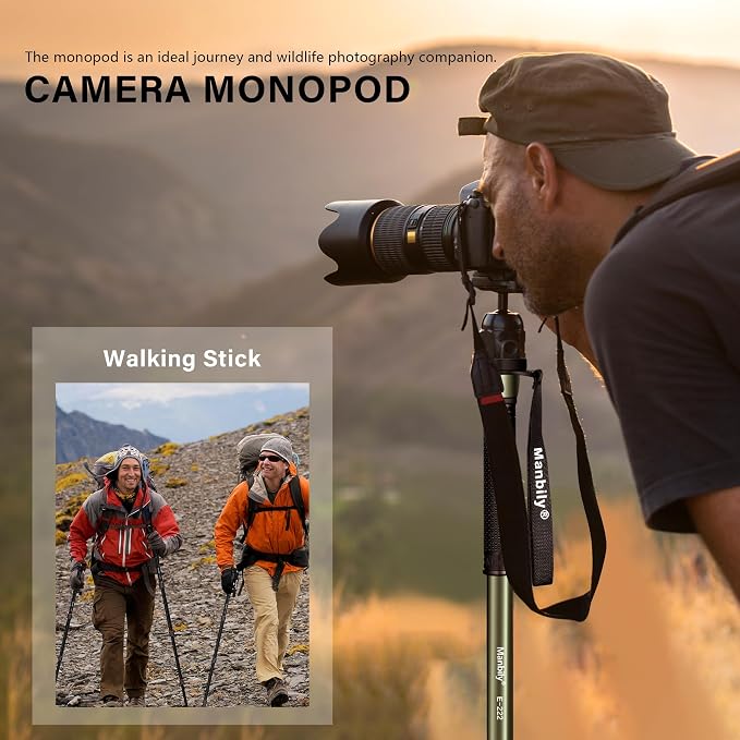 Manbily 65-Inch Camera Monopod, 5 Sections Aluminum Travel Monopod - Image 6