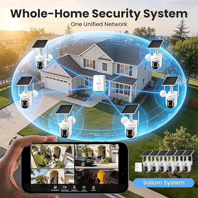 SOLIOM Security Cameras Wireless Outdoor, 6-Camera Solar Security System - Image 2