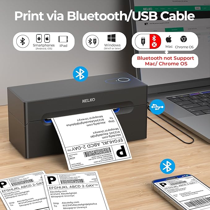 Nelko Bluetooth Thermal Shipping Label Printer, Wireless 4x6 Shipping Label - Image 3