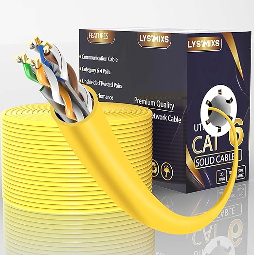 Cat6 Ethernet Cable 1000FT Channel Test Pass, Cat6 1000ft Ethernet Cable 23AWG by Lysymixs