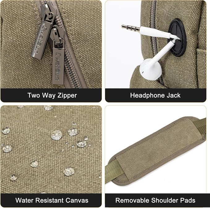 Cwatcun Camera Sling Bag Compact Small Camera Case, Waterproof Canvas Crossbody - Image 9