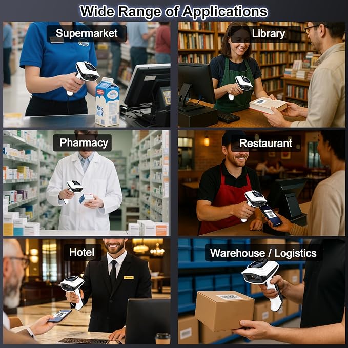 KUIIYER 1D QR 2D Barcode Scanner, Handheld Barcode Reader - Image 8