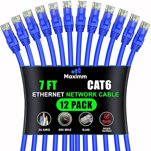 Maximm Cat 6 Ethernet Cable - 7 ft by MaximmCable