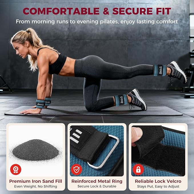 BAGAIL Ankle Wrist Weights for Women & Men, One Pair of 1/2/4/6/8/10 LBS - Image 2