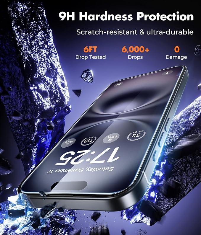 UNBREAKcable iPhone 16 Screen Protector 3-Pack, Upgraded Dual-Tempered Glass + - Image 3