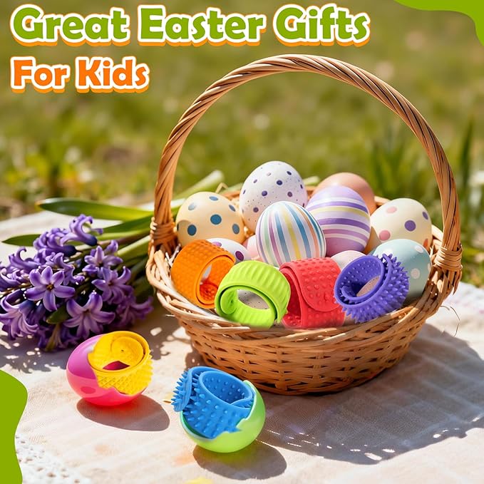 Sensory Fidget Toys for Kids: Textured Silicone Slap Bracelets 6 Pack, Stress - Image 5