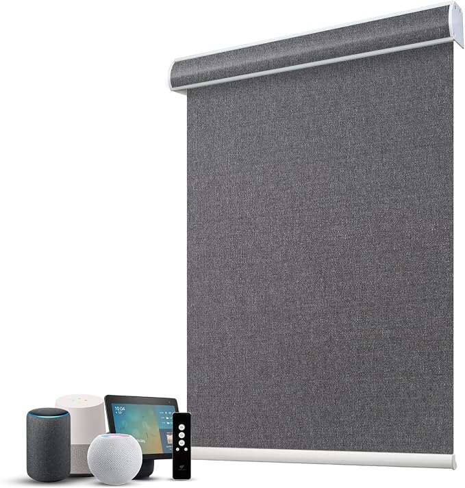 SmartWings Motorized 100% Blackout Shades Blinds, Custom Size, Cordless Window by SmartWings