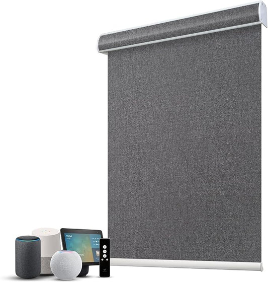 SmartWings Motorized 100% Blackout Shades Blinds, Custom Size, Cordless Window by SmartWings