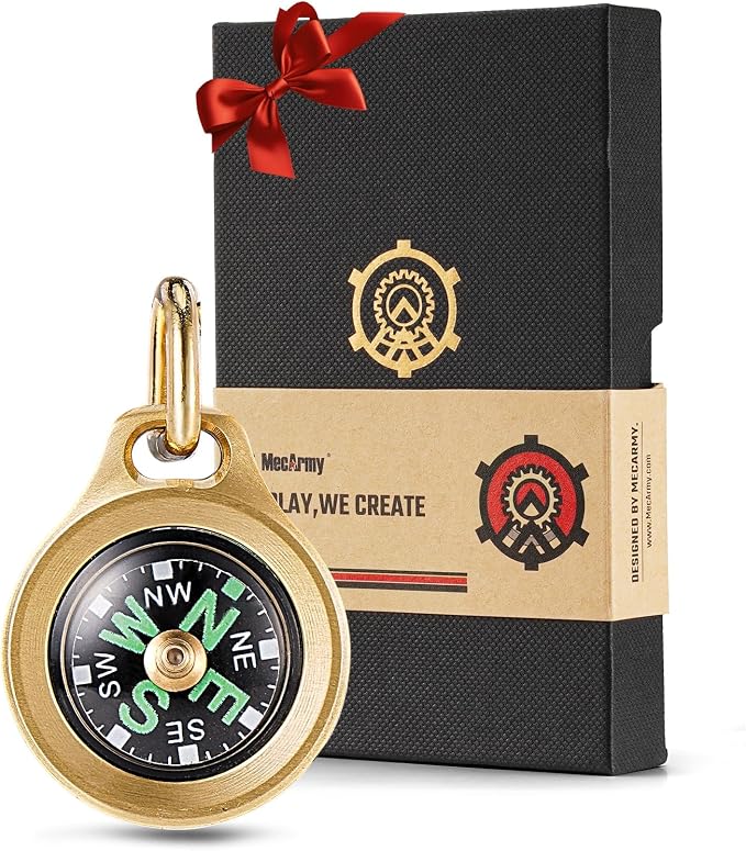 MecArmy Mini Titanium/Brass Compass, Waterproof IPX5 Pocket Compass by MecArmy