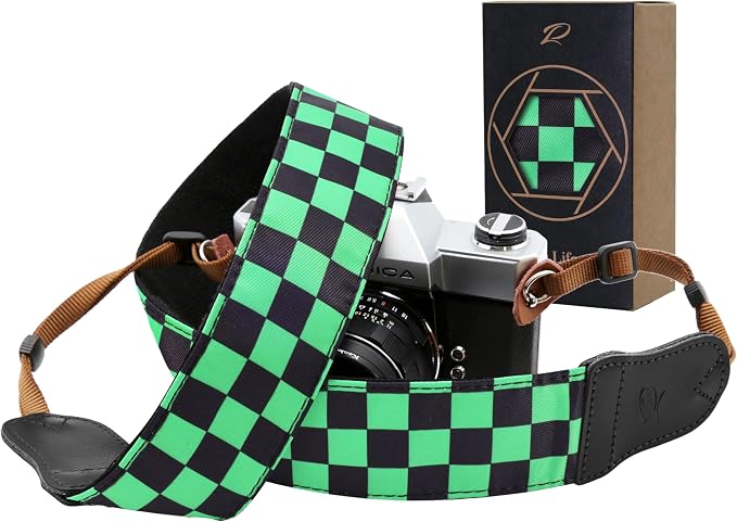 Padwa Lifestyle Green Black Plaid Camera Strap by PadwaLifestyleCameraStrap