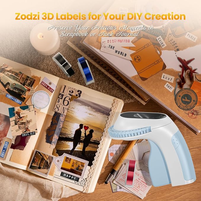 Zodzi Embossing Label Maker, Vintage Embossed Label Maker Machine - Image 4