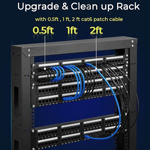 Rapink Patch Cables Cat6 1ft, Ethernet Patch Cable 10G Support, Cat 6 Patch - Image 5