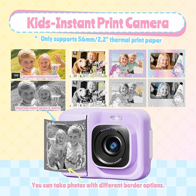 Instant Print Camera for Kids, Christmas Birthday Gifts for Girls Boys Age 3-12 - Image 3