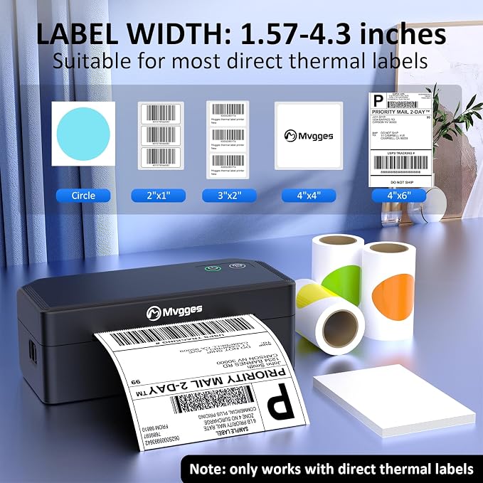 Mvgges Shipping Label Printer, Compatible - Image 4
