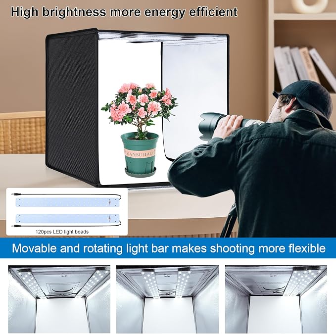 PULUZ Large Photography Light Box, 24x24 inches Photography Light Tent - Image 4
