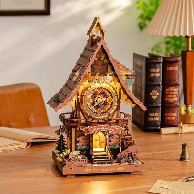 ROBOTIME 3D Wooden Puzzles for Adults-Cuckoo Clock Wooden Models for Adults to - Image 6