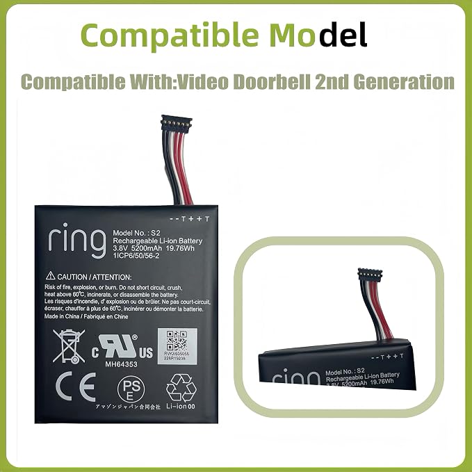 Ring S2 Rechargeable Battery Compatible - Image 4