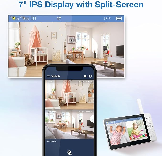 VTech Smart WiFi Baby Monitor, 2 Cameras - Image 7
