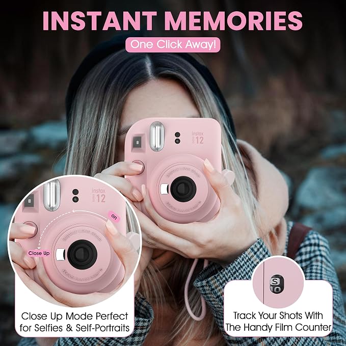 Fujifilm Instax Mini 12 Instant Camera Blossom Pink + Minimate Custom Designed - Image 8