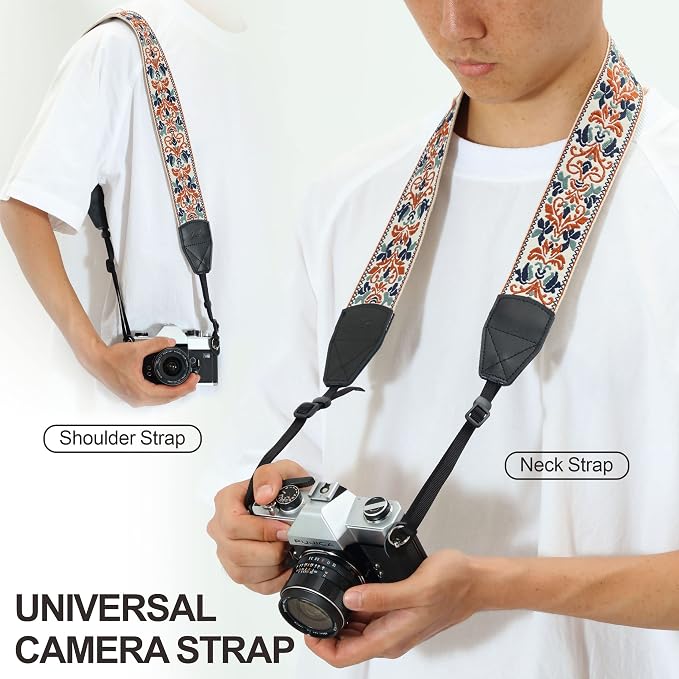 Padwa Lifestyle 2" Retro Jacquard Embroidery Camera Strap, Adjustable, Wide - Image 4