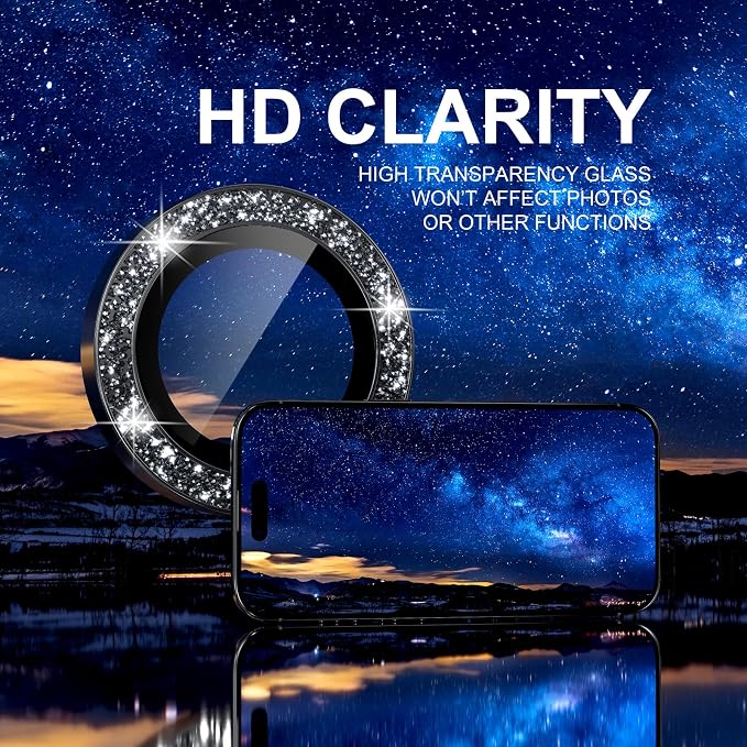 Choiche Compatible for iPhone 17 Air Camera Lens Protector Bling, 9H Tempered - Image 6