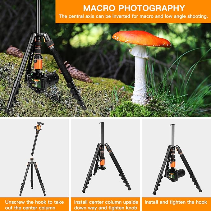 82" Tall Camera Tripod Heavy Duty, Victiv Aluminum DSLR Tripod Monopod - Image 6