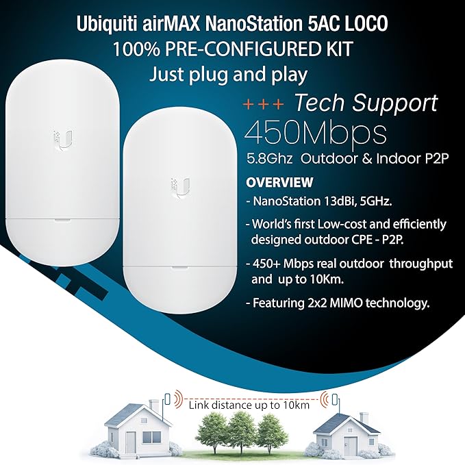 Wireless Bridge Ubiquiti LOCO5AC PRE-CONFIGURED, Bundle of 2 Ubiquiti - Image 2