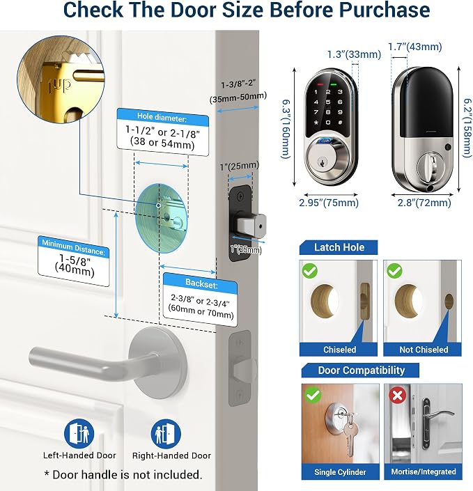 Veise RZ07 Fingerprint Smart Lock, 7-in-1 Smart Locks - Image 9