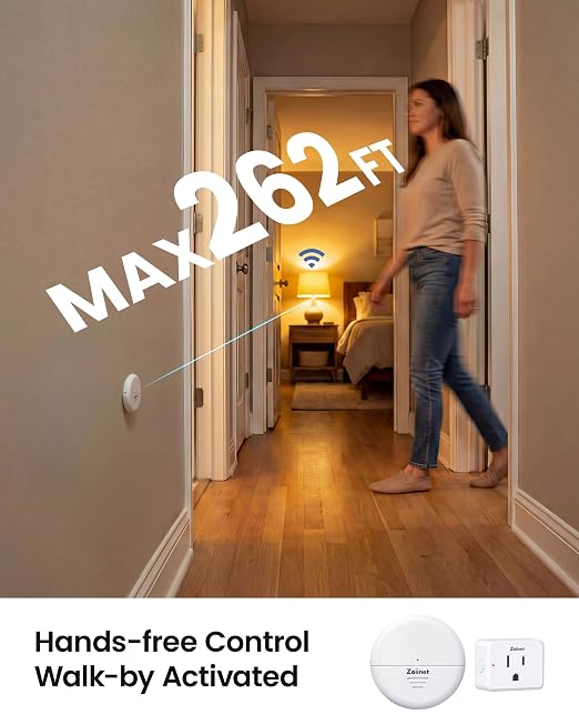 Zoiinet Wireless Motion Sensor Outlet, Adjustable Sensing Mode, 260FT Wireless - Image 2
