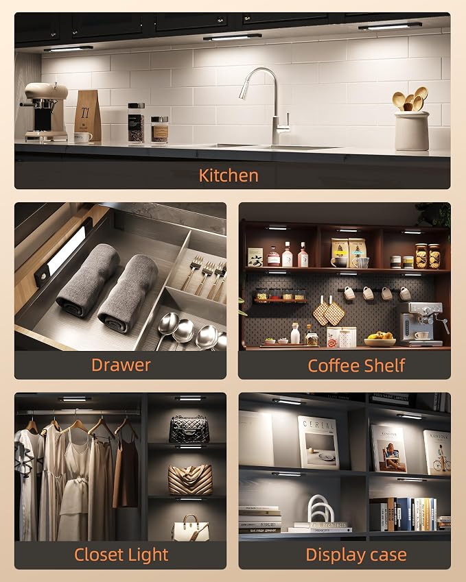 EZVALO Under Cabinet Lighting, Wireless Closet Lights, 30 LED Rechargeable - Image 8