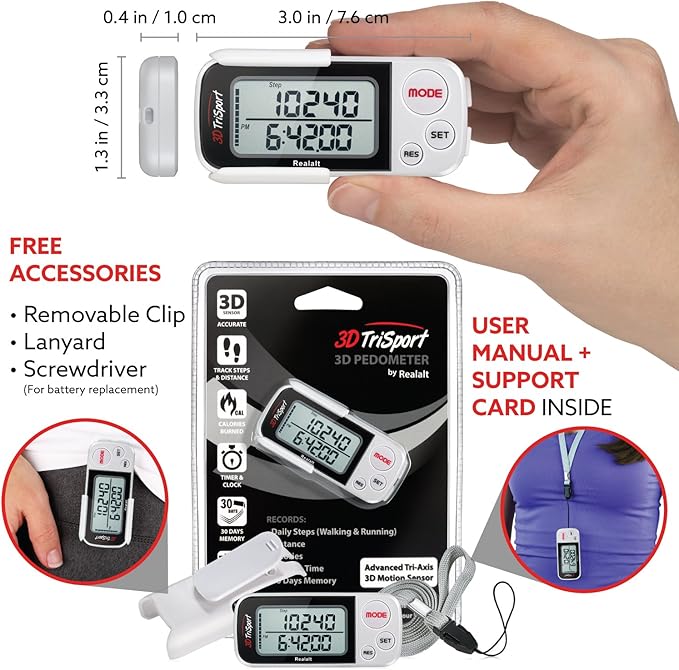 Realalt 3DTriSport 3D Walking Pedometer - Image 4