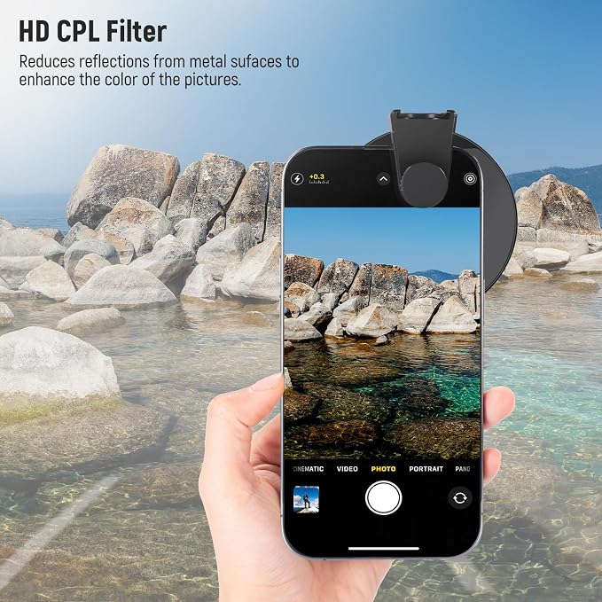NEEWER 67mm CPL Filter for Phone, Circular Polarizing Camera Lens Filter - Image 2