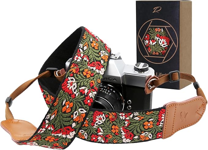 Padwa Lifestyle Green Flower Camera Strap by PadwaLifestyleCameraStrap
