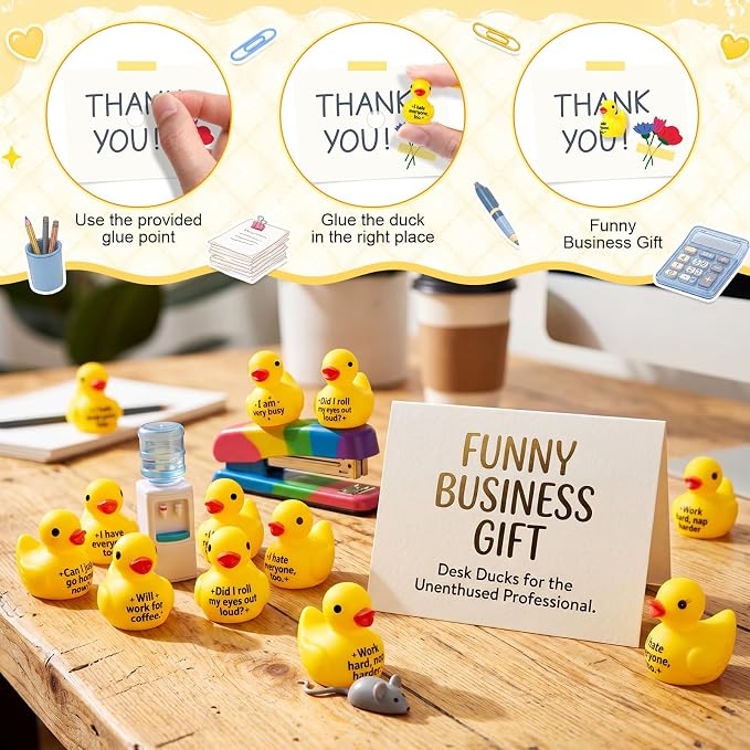 Skylety 32 Pcs Funny Office Supplies Mini Resin Ducks - Image 7