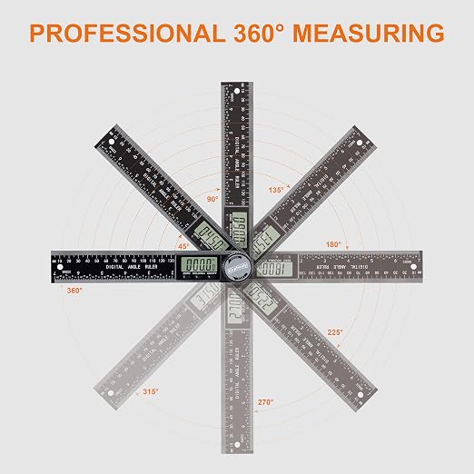 Digital Angle Finder Protractor, 7inch 200mm Angle Gauge Professional Measuring - Image 3