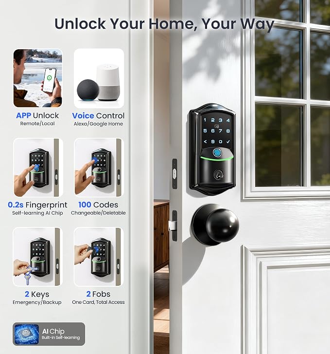 Veise VE027-K Built-in WiFi Smart Lock - Image 2