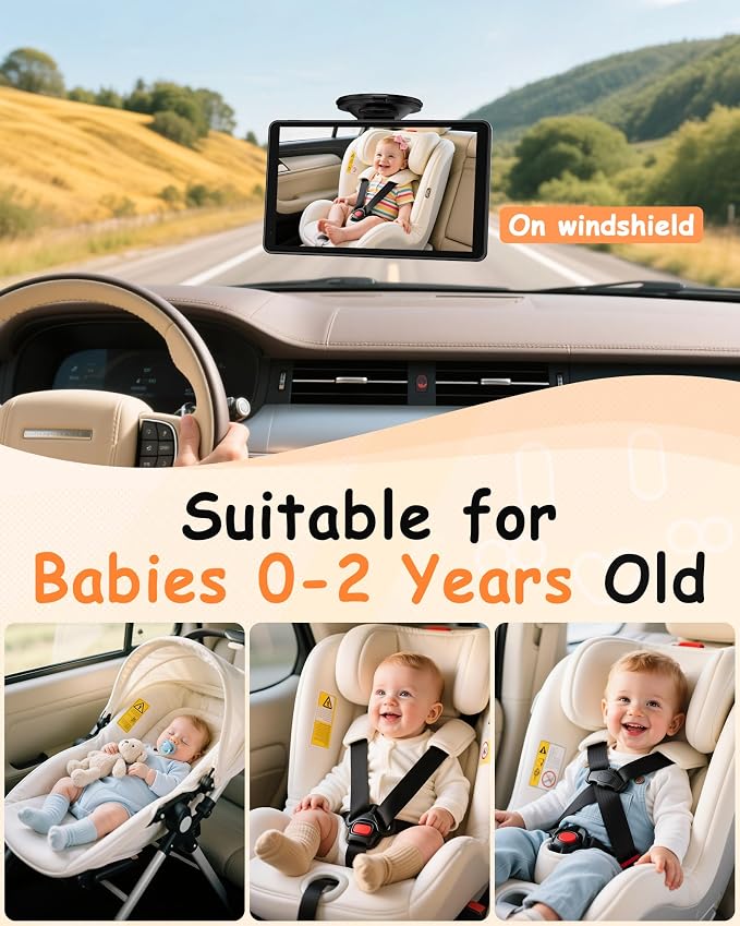 Rohent Baby Car Camera 7.2-Inch Monitor: 1080P HD Rear Facing Infant Backseat - Image 8