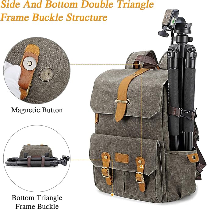 UBAYMAX Camera Backpack DSLR SLR Canvas Camera Bags Waterproof Camera Rucksack - Image 5
