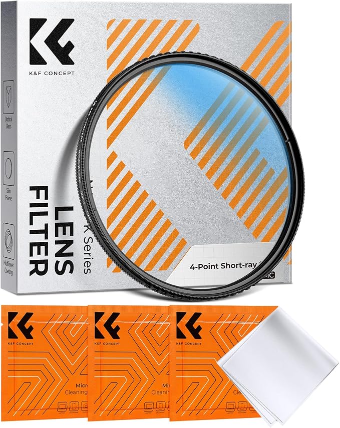 K&F CONCEPT 67mm Variable Short Line Star Lens Filter, Cross Screen Starburst by KFCONCEPT