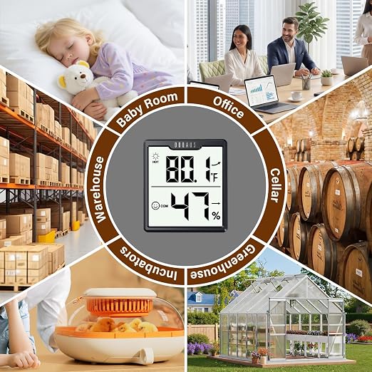 DOQAUS 3 Pieces Digital Hygrometer Indoor Thermometer Humidity Meter - Image 9